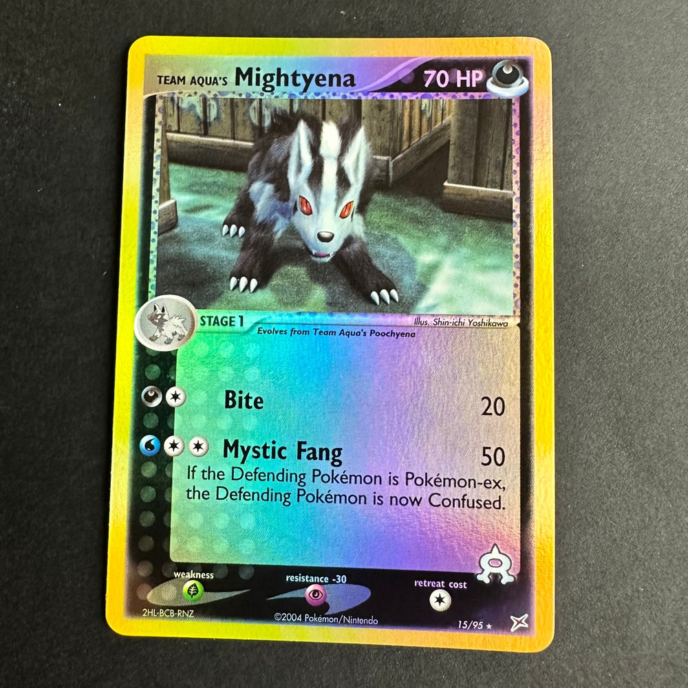 Pokemon TCG Team Aqua's Mightyena 15/95 Magma vs Aqua Reverse Holo NM